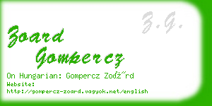 zoard gompercz business card